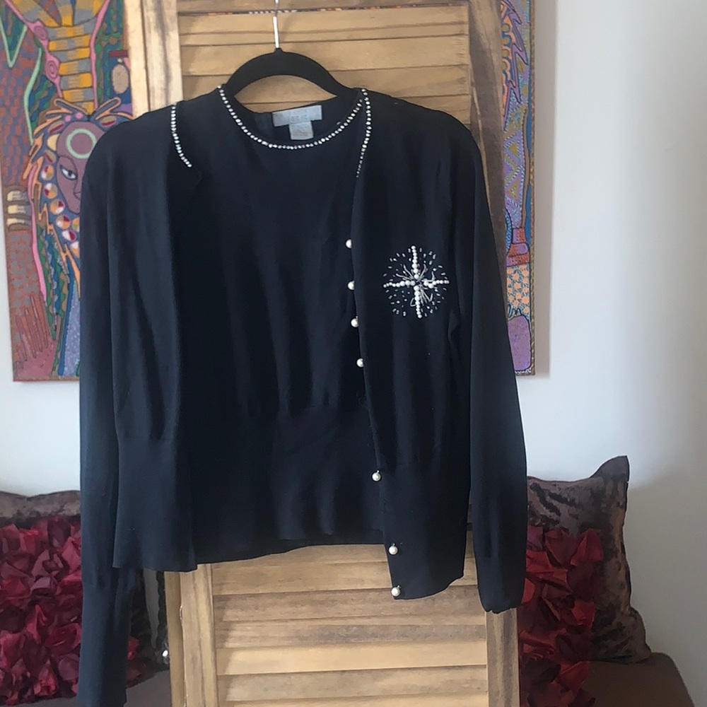 Logic black two piece cardigan sweater